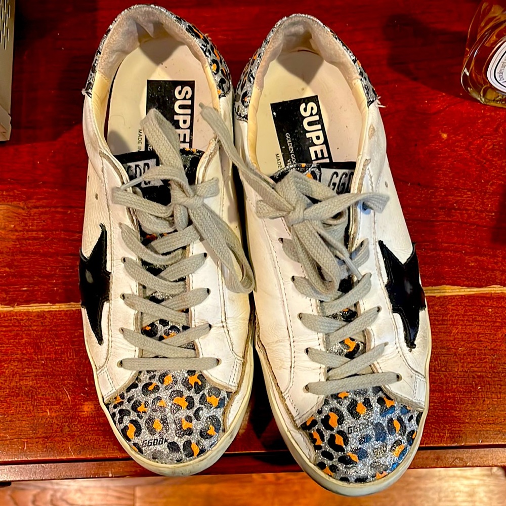Authentic Golden Goose Animal Print Superstar Sneakers Size 36